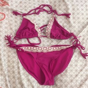 Purple lace bikini set